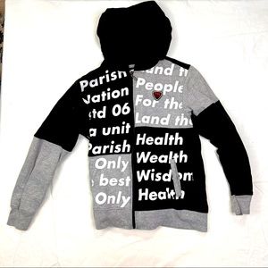 Parish Nation Gray BlackFull Zip Hoodie Sweatshirt Size M A050122 Rn125291